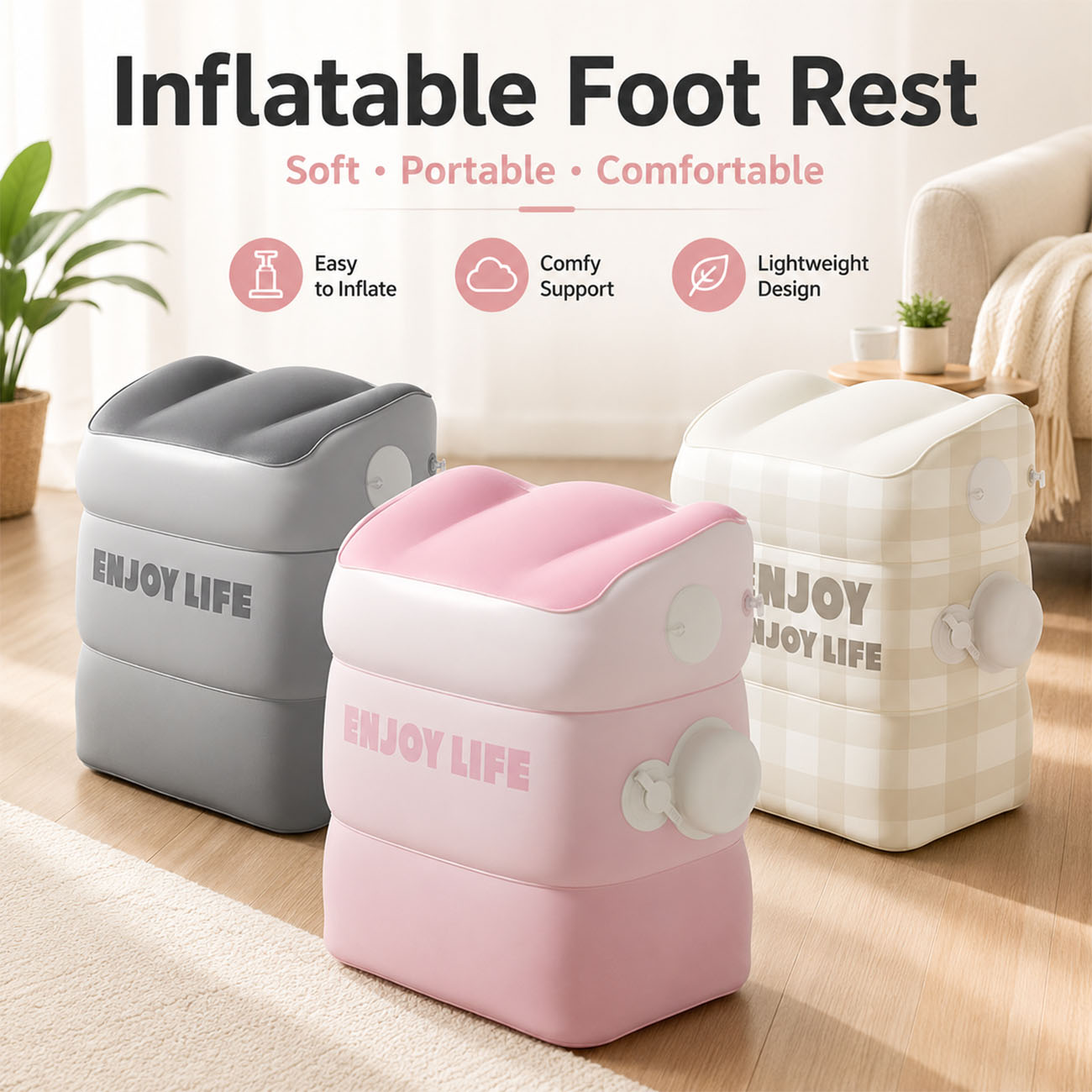 Office Footrest Cushion - 1PC Apoio de Pé Inflável para