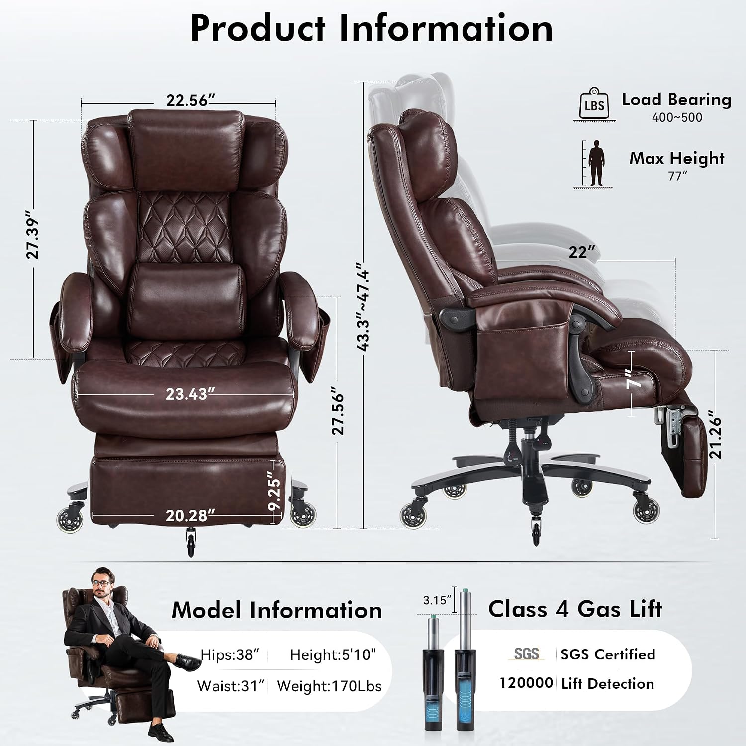 Office Footrest Cushion - Cadeira de Escritório Ergonômica Grande e