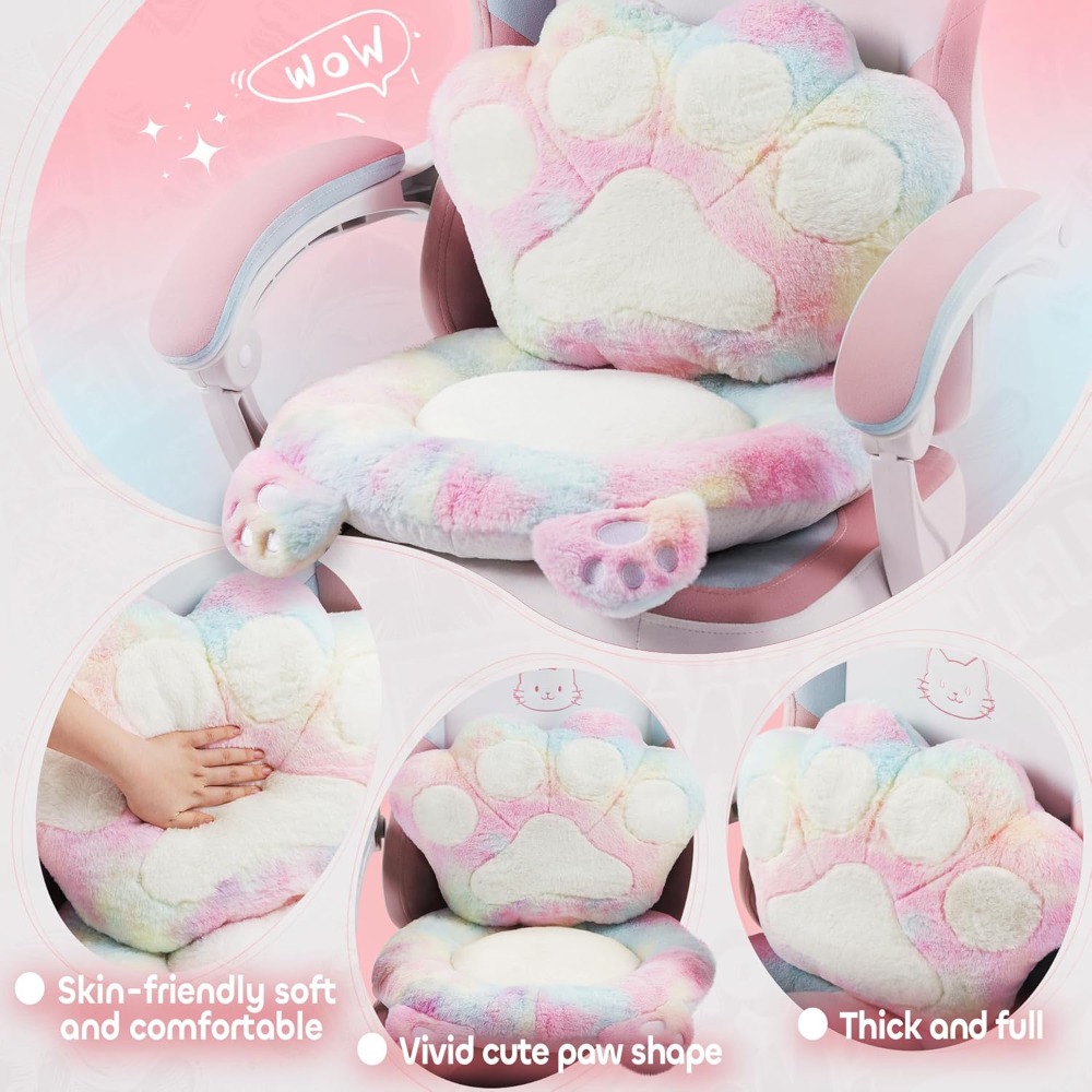 Cadeira de jogos fofa com orel - Office Footrest Cushion avaliação e preço